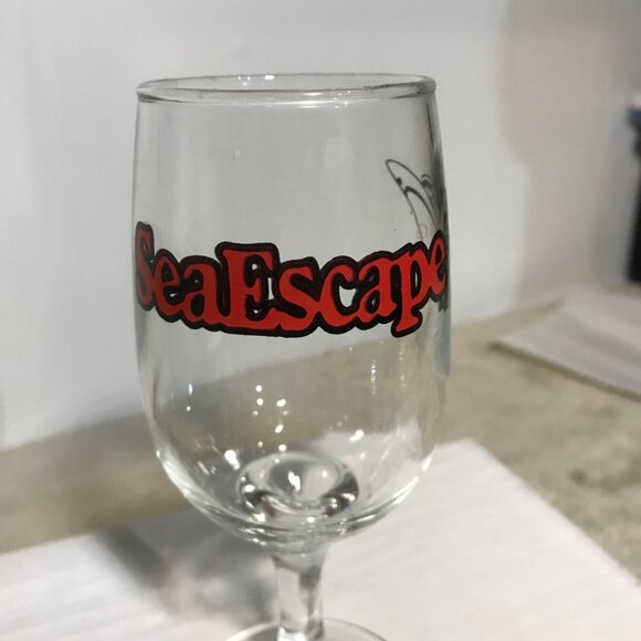 SeaEscape Cruise Collectible Glass Wine Goblet 6" Tall - Picture 3 of 8